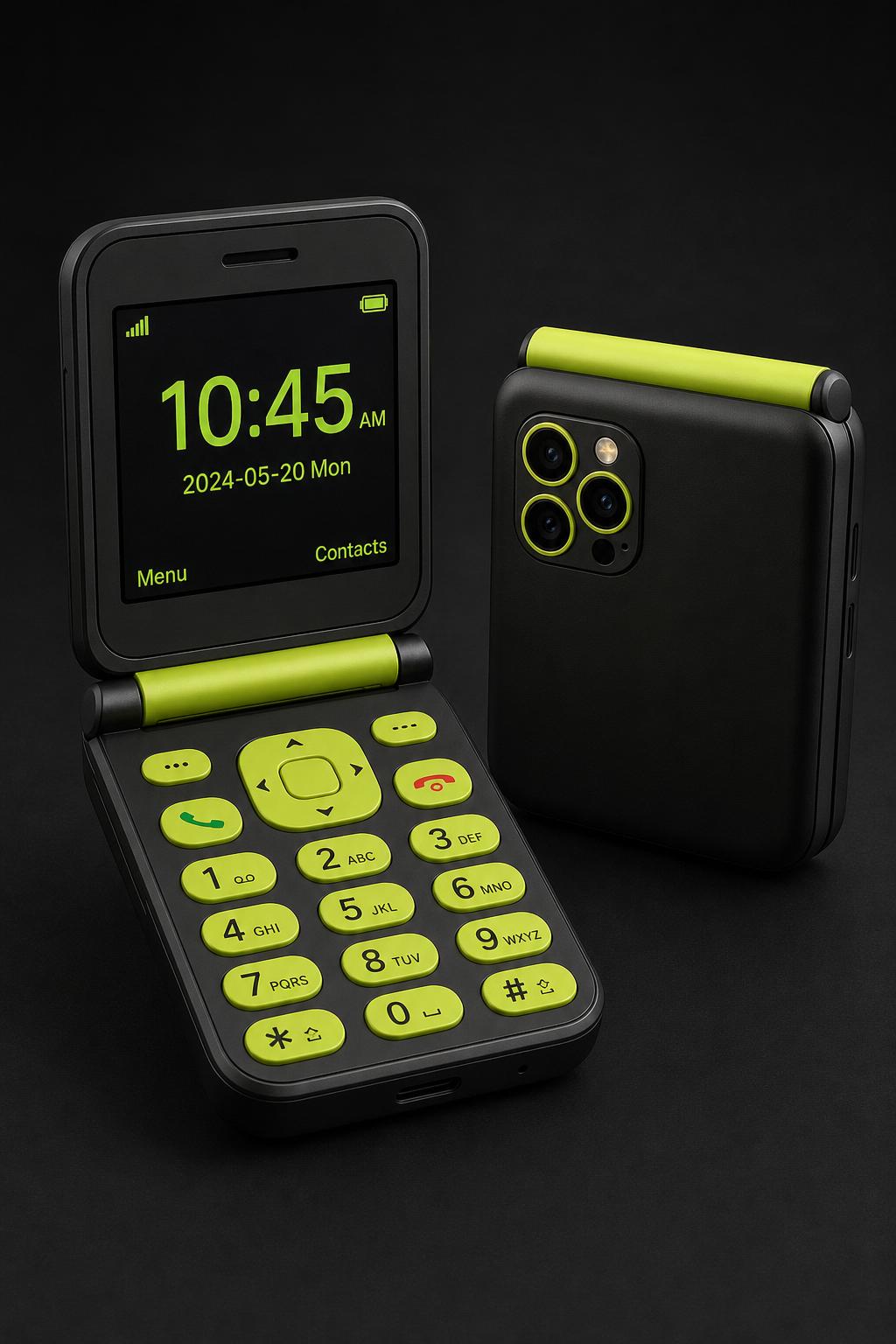 YOLO Flip Ember colourway, open showing keypad